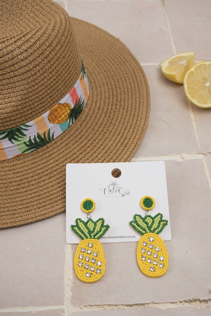 Pineapple Beaded Earrings