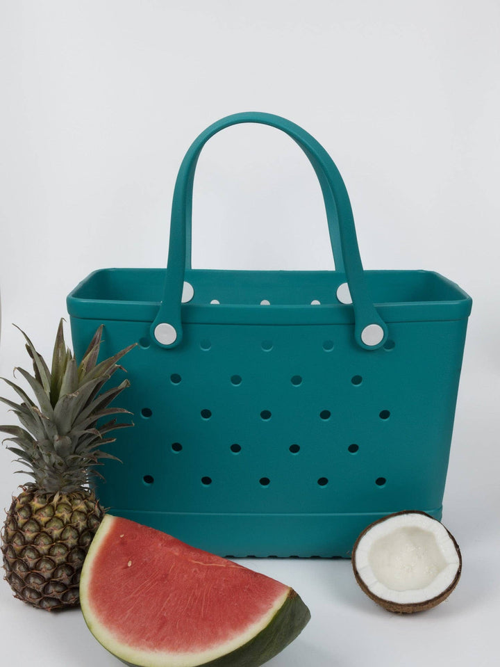 Aloha Vegan Tote Bag - Teal - Large