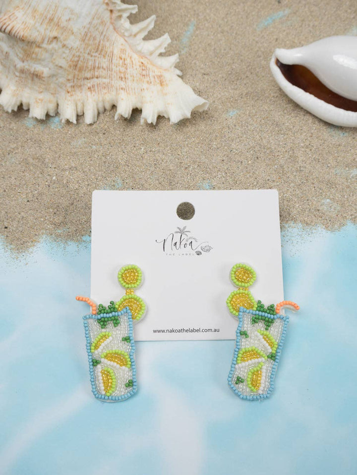 Cocktail Beaded Earrings - Mojito