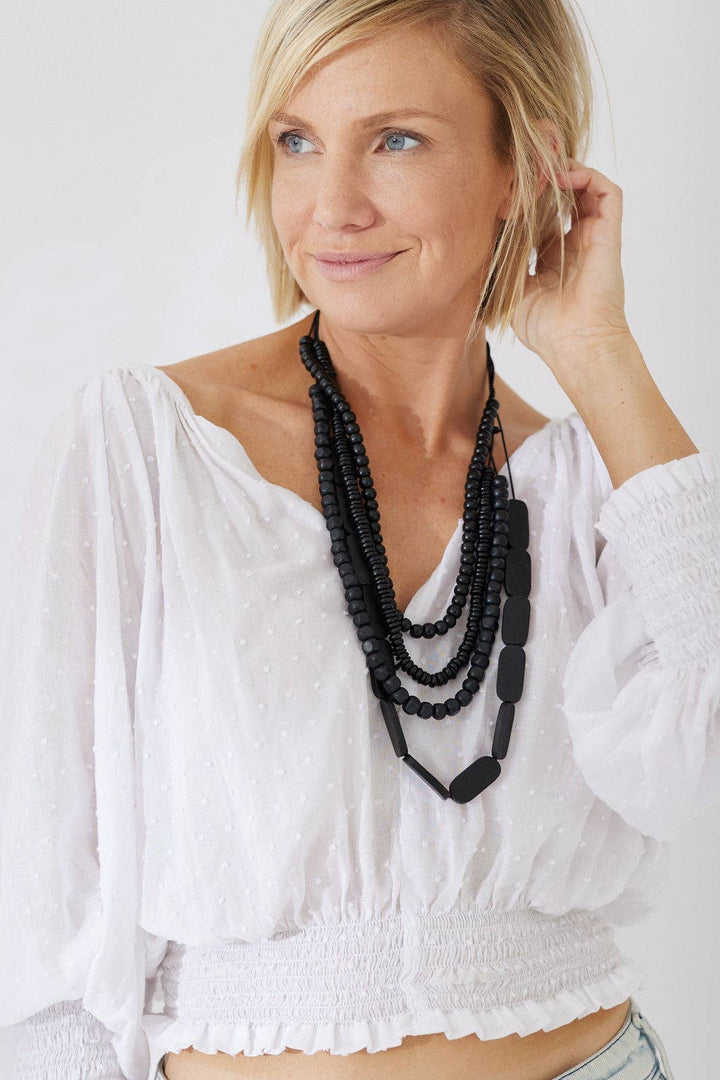 Timber Bead Necklace - Hanalei - Black