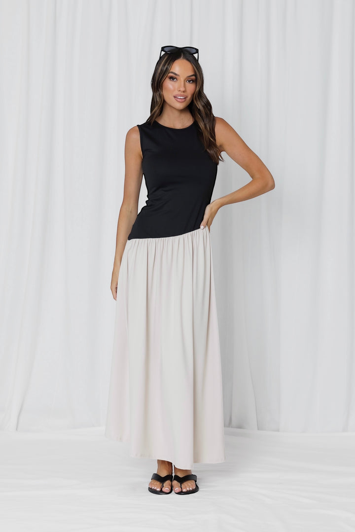 Celeste Dress | Black & Nude